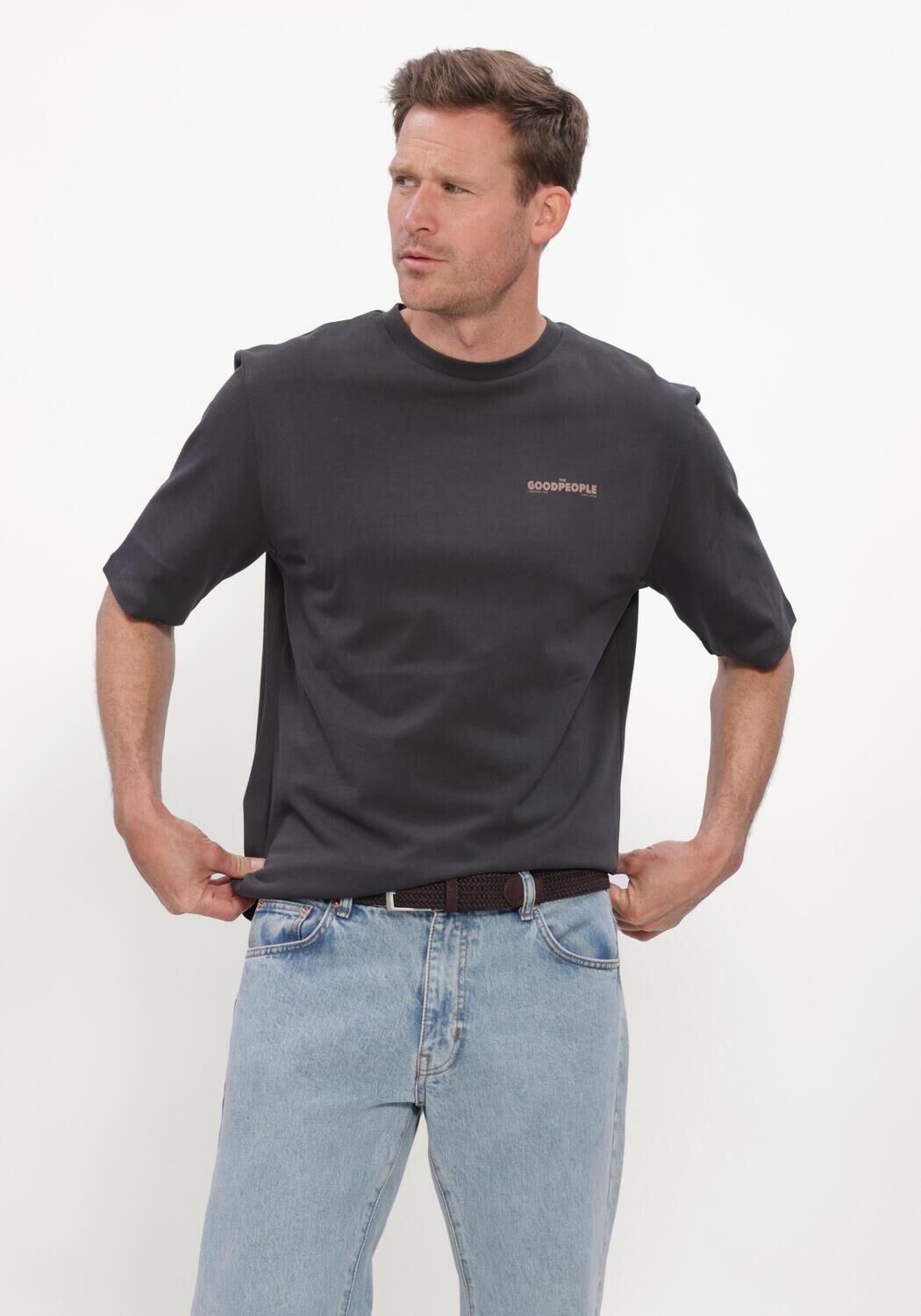Dunkelgrau THE GOODPEOPLE T-shirt TEX - large