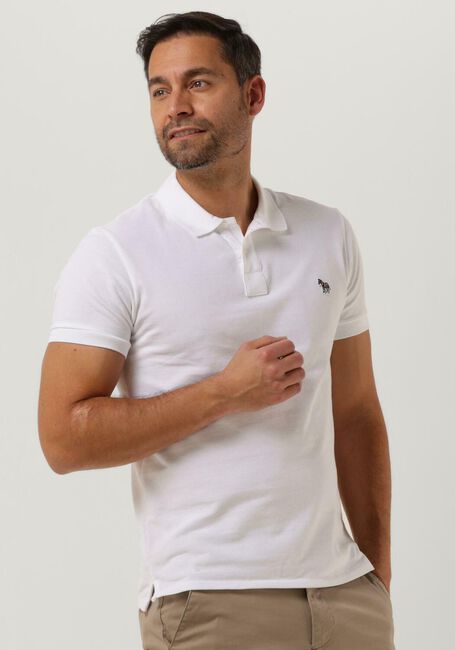 Weiße PS PAUL SMITH Polo-Shirt MENS SLIM FIT SS POLO SHIRT ZEBRA - large