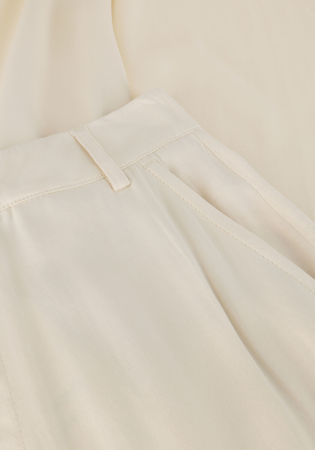 Ecru ALIX THE LABEL Weite Hose LADIES WOVEN SATIN PANTS - large