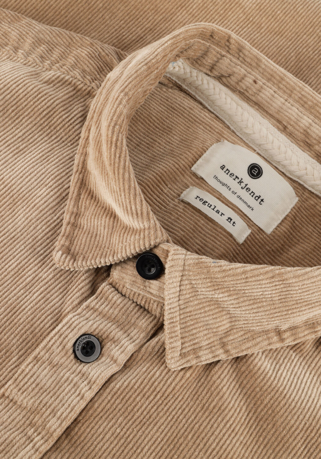 Beige ANERKJENDT Overshirt AKLEIF CORDUROY SHIRT - large