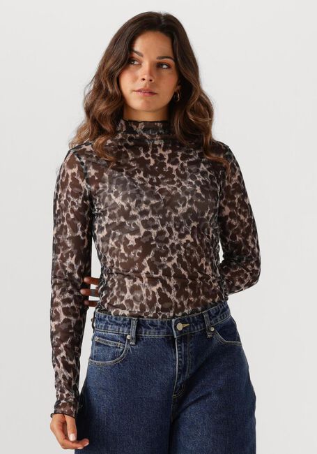 Mehrfarbige/Bunte OBJECT Top OBJNELA LS O-NECK MESH TOP REP - large