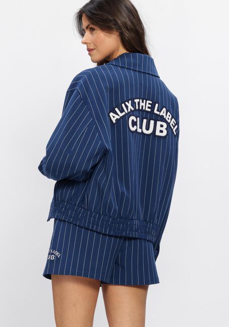 Blaue ALIX THE LABEL Jack LADIES WOVEN CLEAN STRIPED BOMBER - large