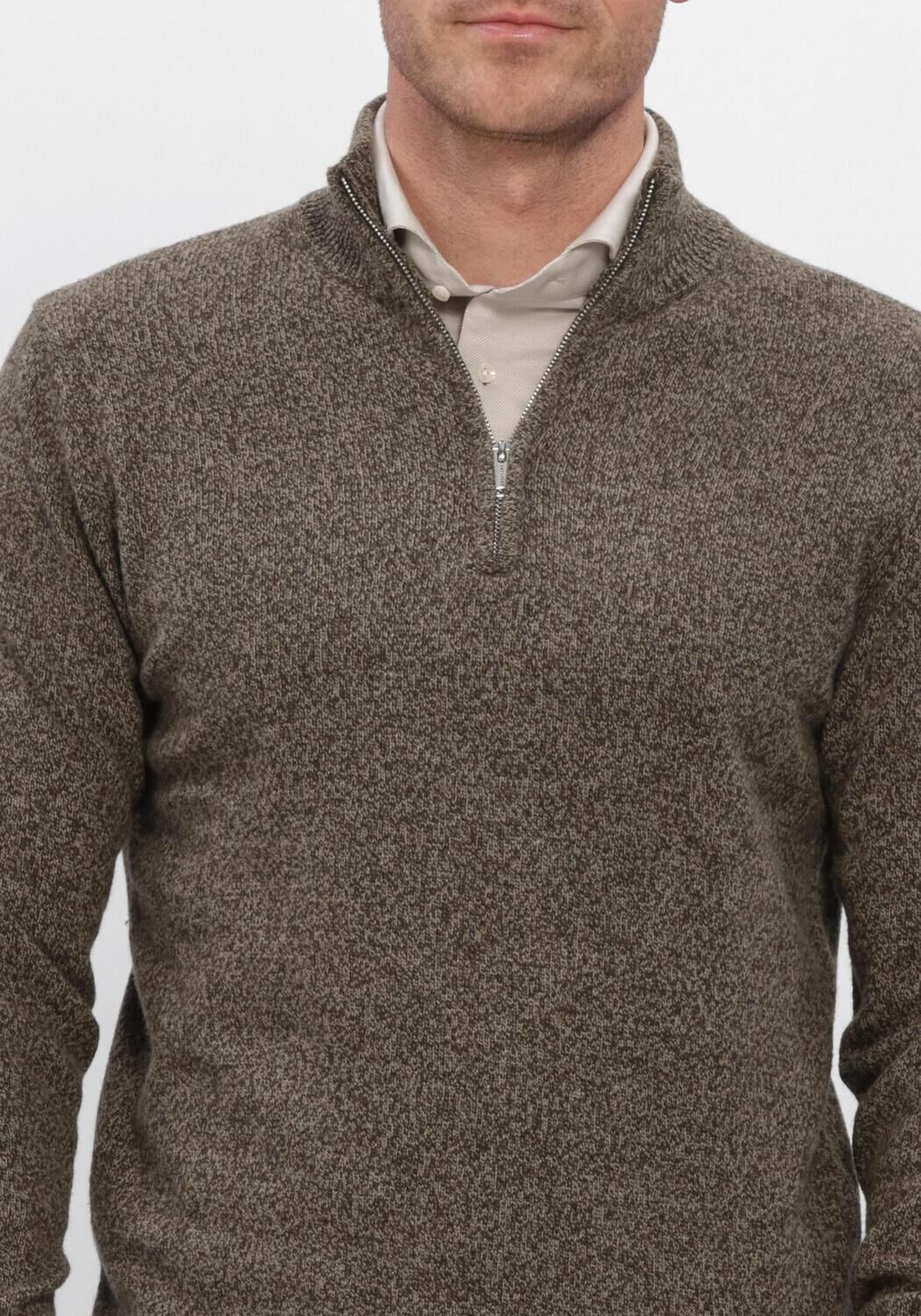 Braune PROFUOMO Pullover PULLOVER HALF ZIP - large