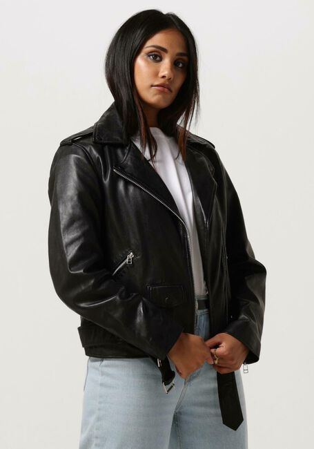 Schwarze CATWALK JUNKIE Lederjack JK BIKER BABE - large