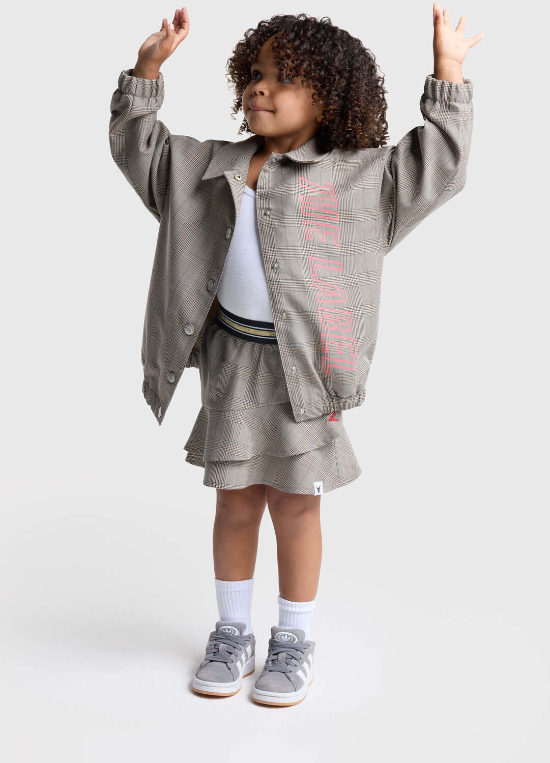 Camelfarbene ALIX MINI Minirock CHECK RUFFLE SKIRT - large