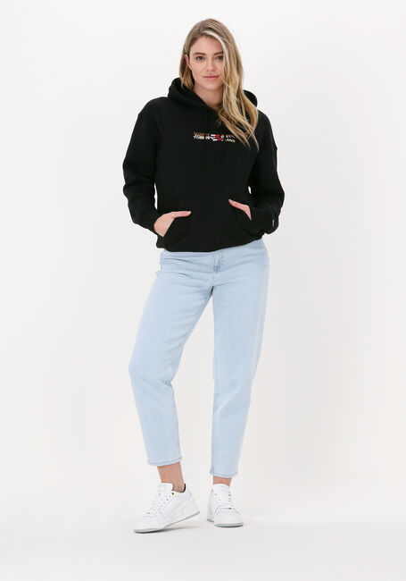 Schwarze TOMMY JEANS Sweatshirt TJW RLXD LINEAR OVERLAY HOODIE - large