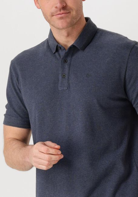 Blaue CAST IRON Polo-Shirt SHORT SLEEVE POLO POPCORN JERSEY MELANGE - large