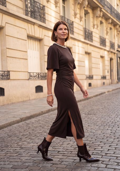 Braune BRUUNS BAZAAR Midikleid ALNUSBBNATHALA TRIM DRESS - large