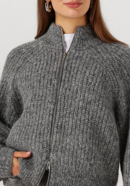 Graue SELECTED WOMEN Pullover SLFANJULI LS KNIT ZIP CARDIGAN - large