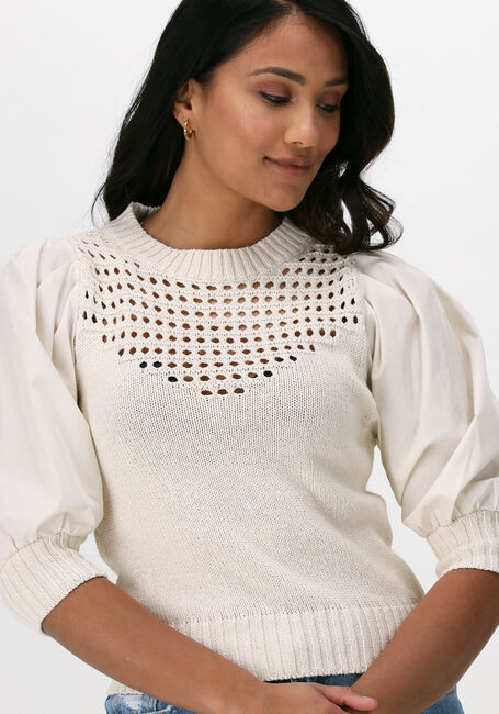 Creme LIU JO Pullover ECS MAGLIA CHIUSA M/L POPELINE - large