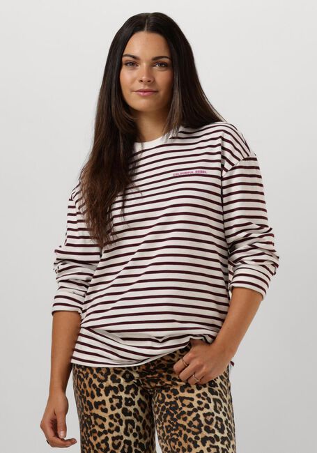 Rote COLOURFUL REBEL Top MOTHER EARTH STRIPE LONGSLEEVE TEE - large