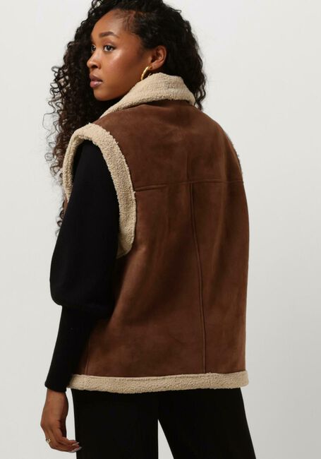 Braune JANICE Gilet LAMMY VEST DAMES JUSTIN SUEDE - large