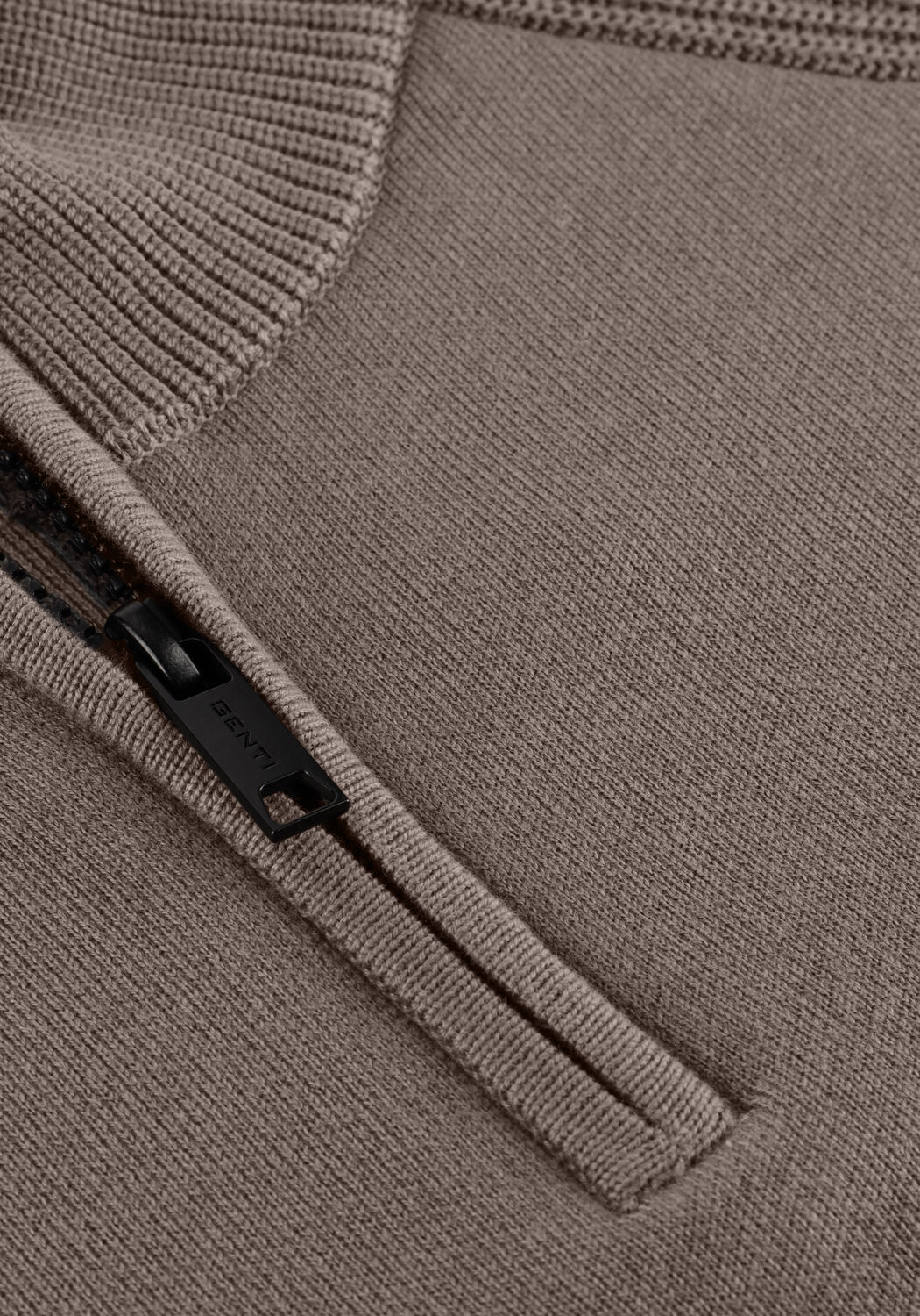 Taupe GENTI Pullover TURTLE ZIP - large