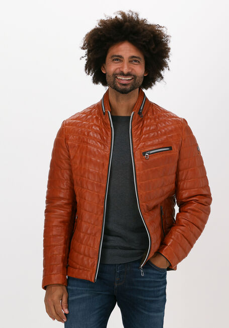 Orangene MILESTONE Lederjack DAMIANO - large