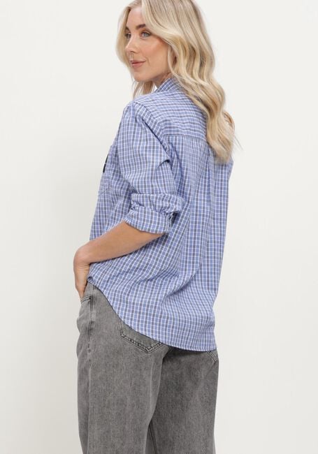 Blaue HAUTE L'AMITI&Eacute; Blusen CONTRAST COLOR CHECK SHIRT - large