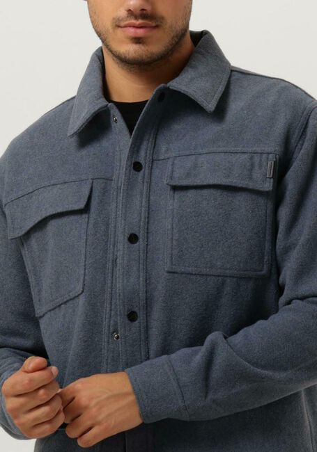 Blaue PUREWHITE Overshirt WOOL LOOK OVERSHIRT WITH POCKET AT FRONT - large