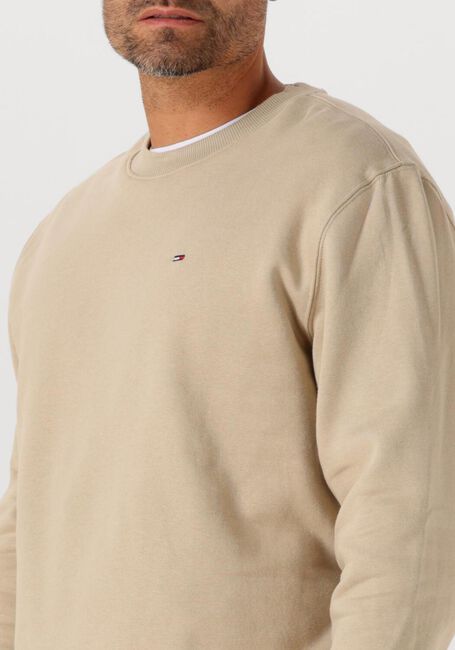 Beige TOMMY JEANS Pullover TJM REG S FLAG CREW EXT - large