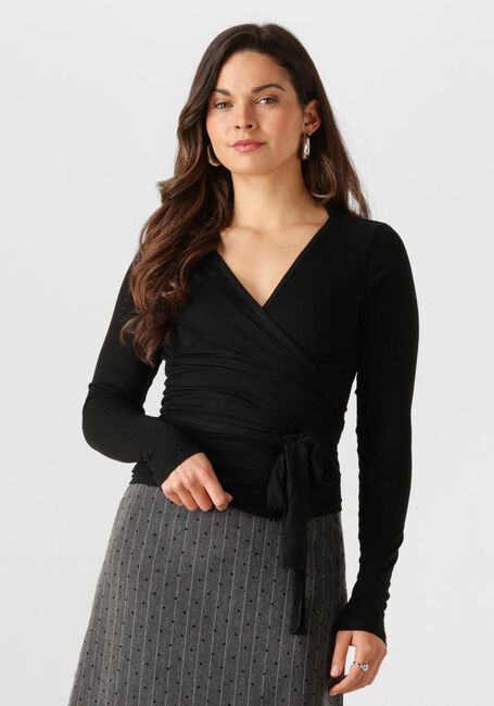 Schwarze NEO NOIR Strickjacke NIA JERSEY WRAP BLOUSE - large
