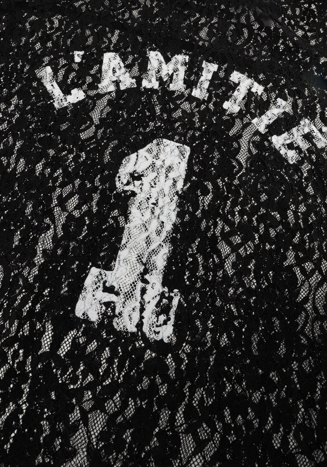 Schwarze HAUTE L'AMITI&Eacute; Top LACE LS FOOTBALL BLOUSE - large