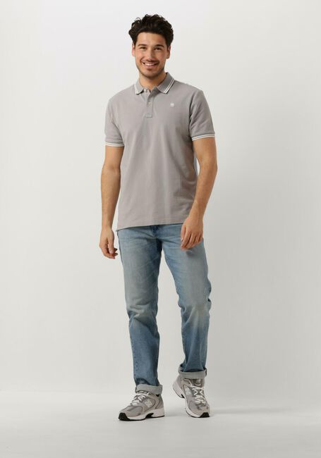 Hellgrau G-STAR RAW Polo-Shirt DUNDA SLIM STRIPE POLO S/S - large