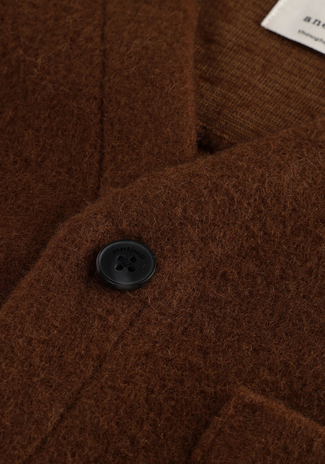 Braune ANERKJENDT Strickjacke AKRASMUS BOILED WOOL - large