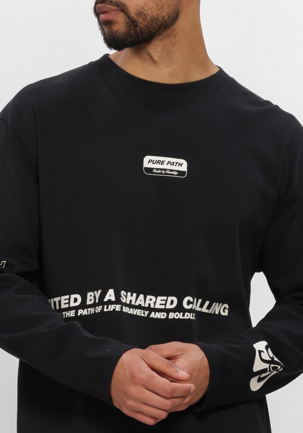Schwarze PURE PATH T-shirt UNITED LONGSLEEVE - large