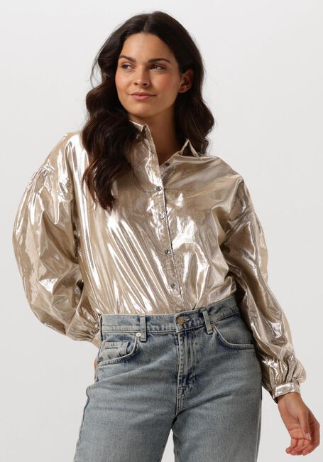 Goldfarbene RUBY TUESDAY Blusen ISAI BIG SHIRT GATHERING SLEEVES - large