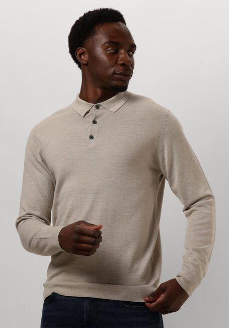 Beige PROFUOMO Polo-Shirt POLO LONG SLEEVE - large