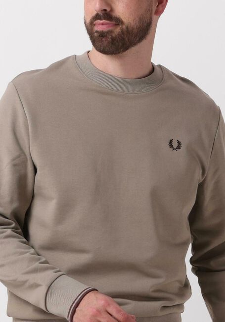 Olive FRED PERRY Pullover CREW NECK SWEATSHIRT - large