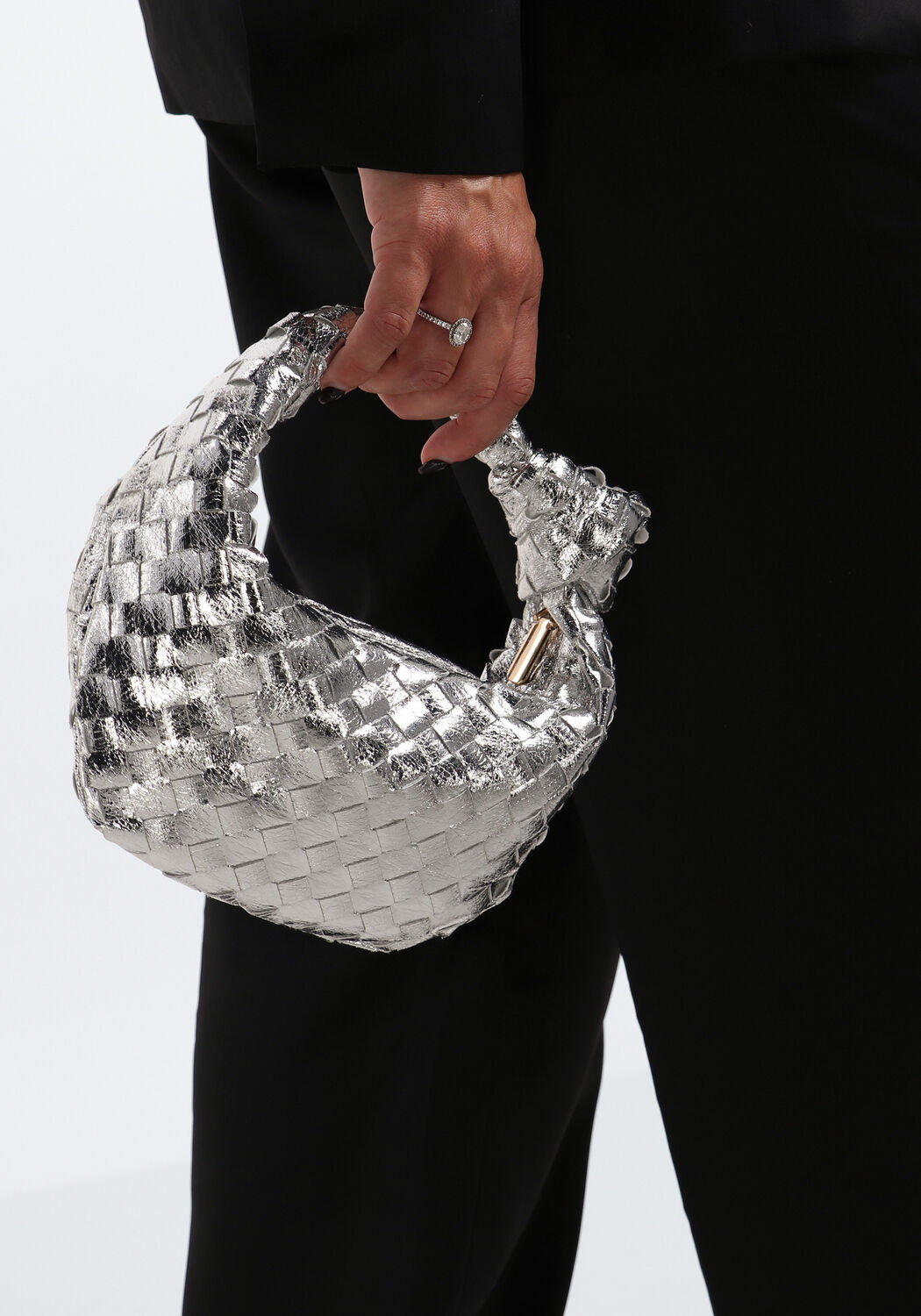 Silberne NOTRE-V Handtasche X BO - large