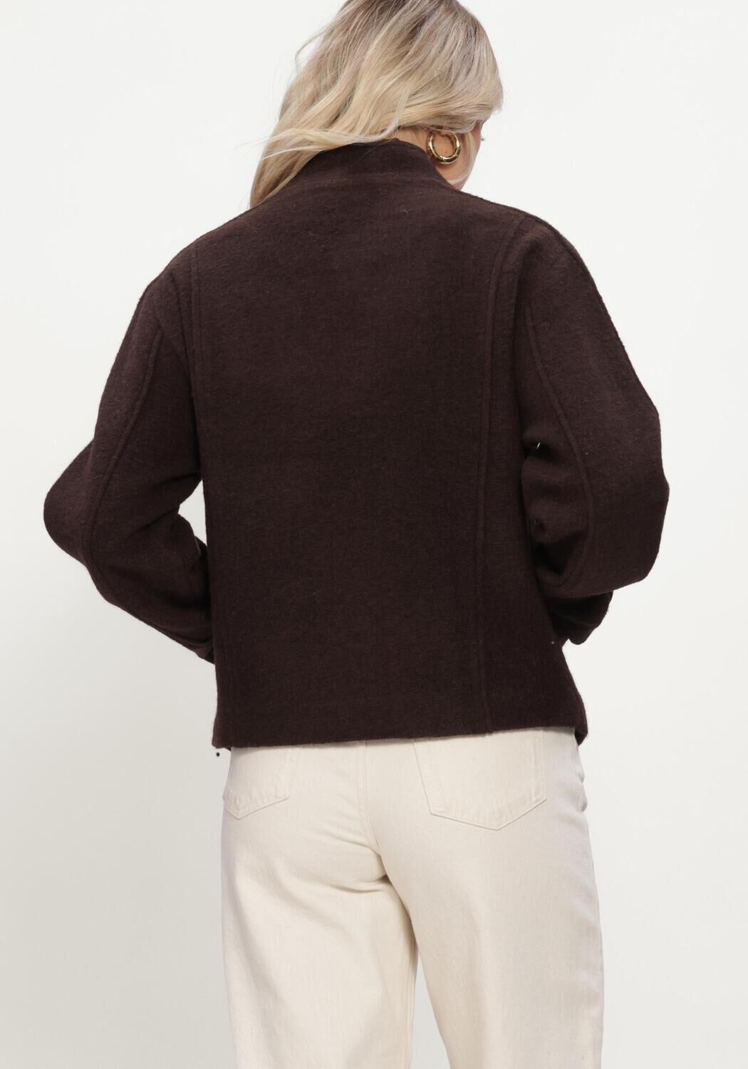 Braune SELECTED WOMEN Jack SLWJACQUELINE WOOL BLEND - large