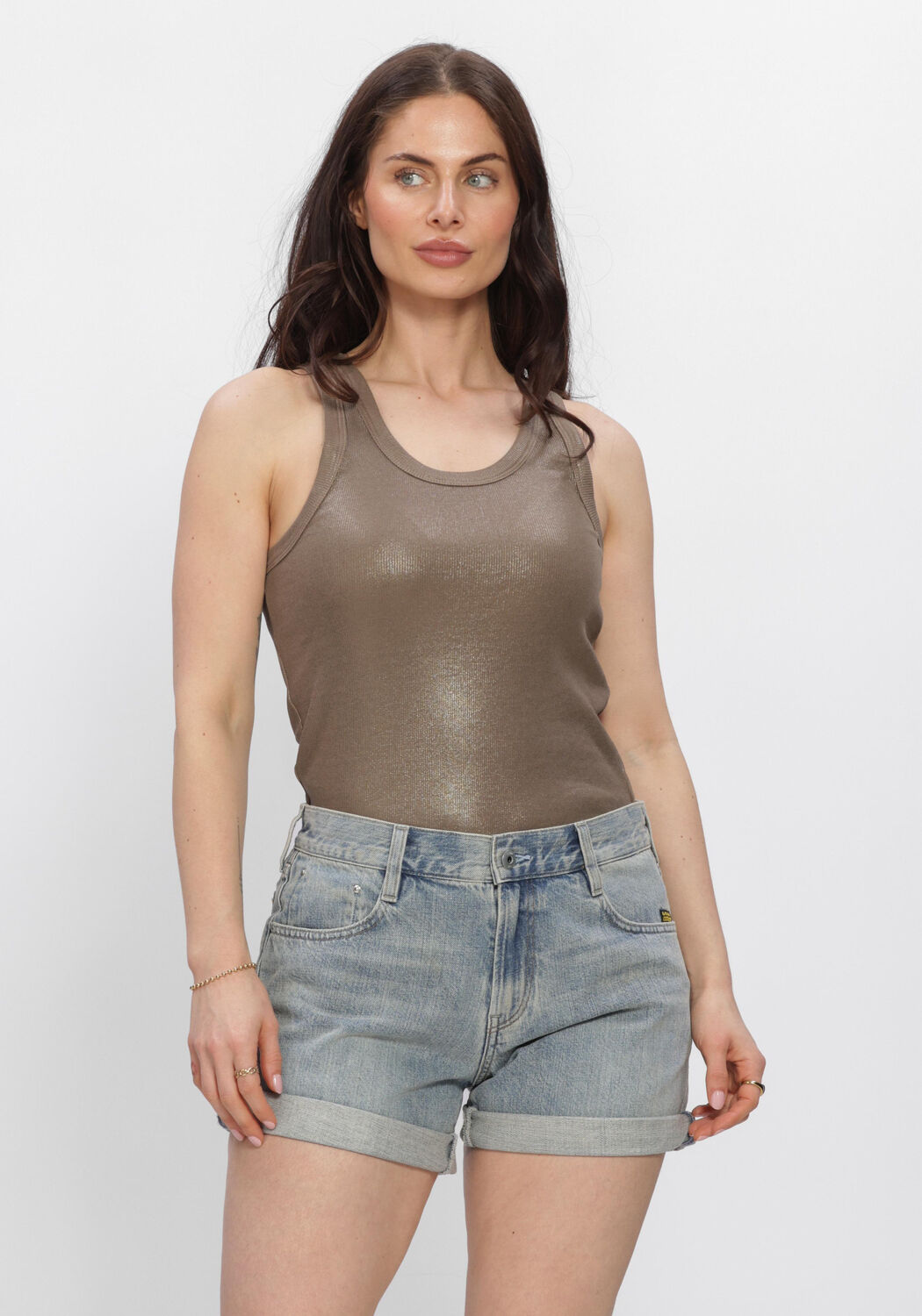 Sand SUMMUM Top RIB TANKTOP COTTON RIB - large