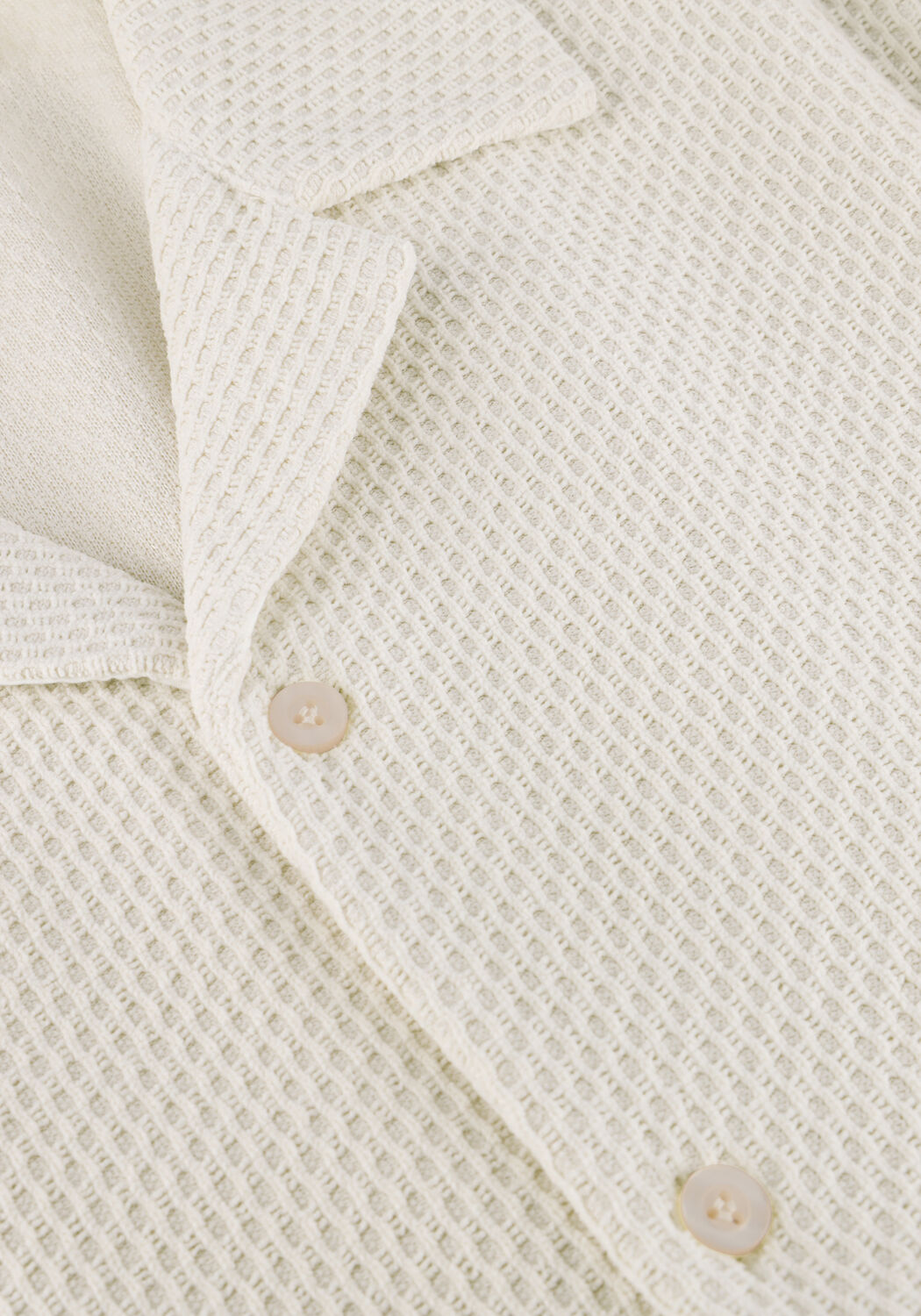 Beige PURE PATH Casual-Oberhemd HONEYCOMB SHORTSLEEVED SHIRT - large