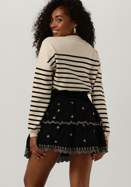 Sand CC HEART Pullover CC HEART COLLINGS COMFY STRIPE KNIT BLOUSE - large