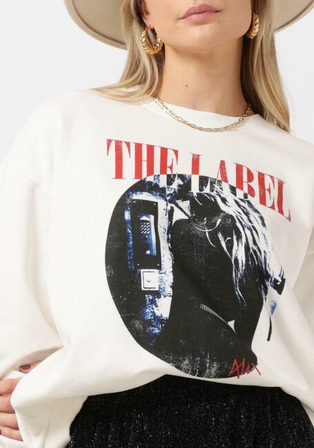 Weiße ALIX THE LABEL Sweatshirt LADIES KNITTED PHOTOPRINT SWEATER - large