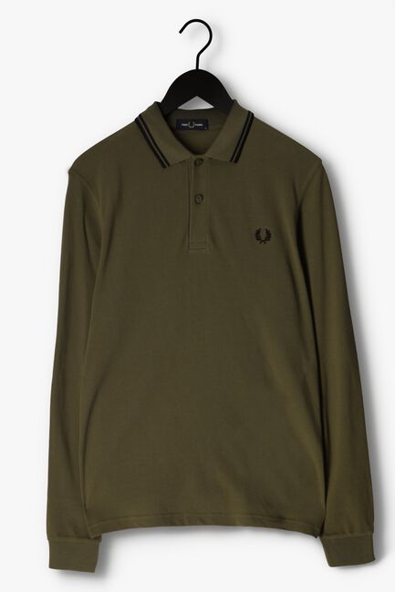Grüne FRED PERRY Polo-Shirt LS TWIN TIPPED SHIRT - large