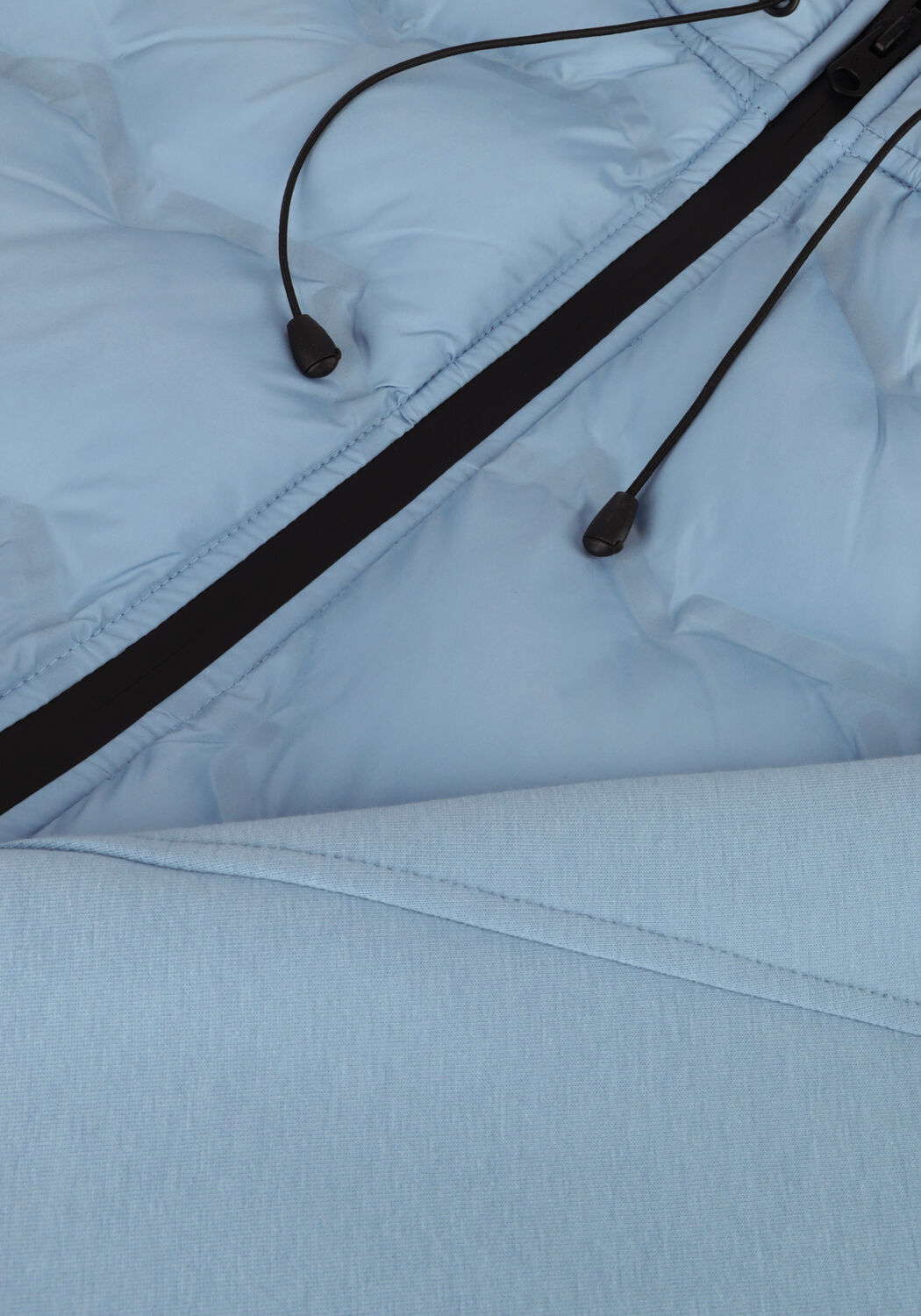 Hellblau CAST IRON Wattierte Jack HOODED JACKET TECH JERSEY INTERLOCK - large