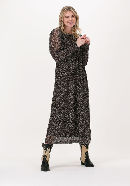 Schwarze CO'COUTURE Maxikleid MESH FLOWER SMOCK DRESS - large