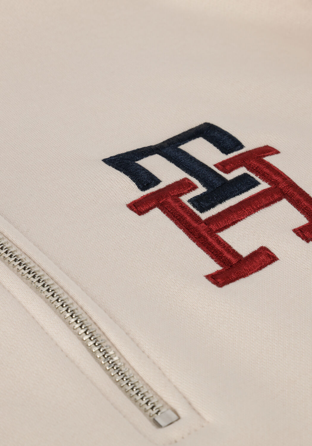 Nicht-gerade weiss TOMMY HILFIGER Pullover ESSENTIAL MONOGRAM HALF ZIP - large
