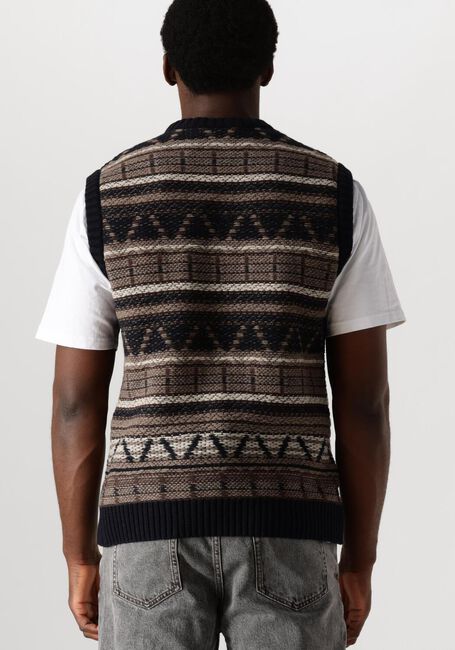 Dunkelblau FORÉT Spencer CONE JACQUARD VEST - large