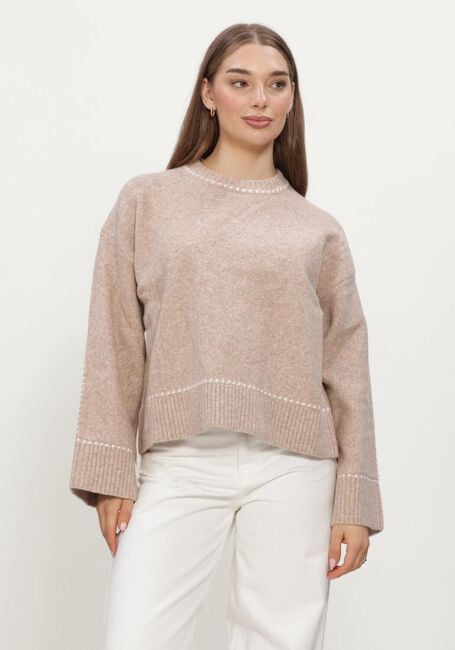 Beige NEO NOIR Pullover ROEME KNIT STITCH BLOUSE - large