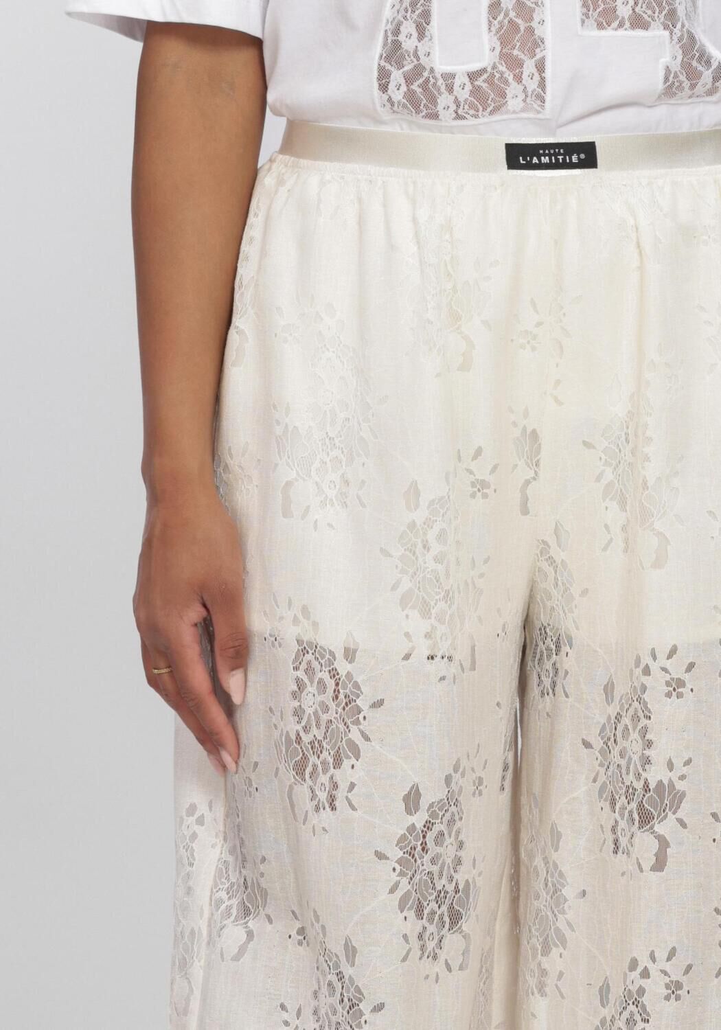 Nicht-gerade weiss HAUTE L'AMITI&Eacute; Hosen BELLA LACE HAREM TALL PANT - large