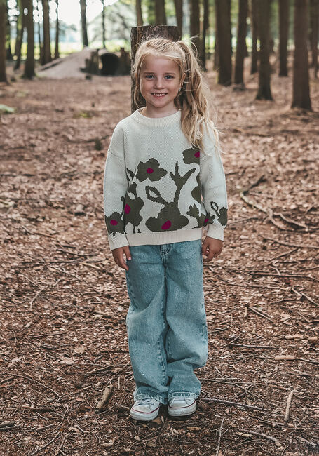 Mehrfarbige/Bunte YOUR WISHES Pullover FLOWER KNIT CHUNKY SWEATER - large