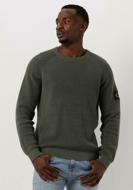 Dunkelgrün CALVIN KLEIN Sweatshirt BADGE EASY SWEATER - large