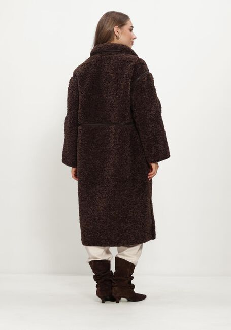 Braune NEO NOIR Teddy-Jacke SENTA FAUX FUR COAT - large