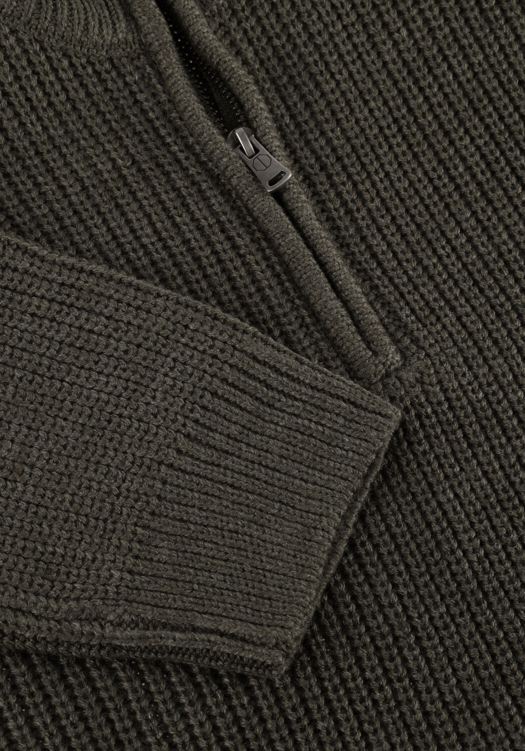 Dunkelgr&uuml;n DSTREZZED Pullover SKIPPER RIBKNIT - large