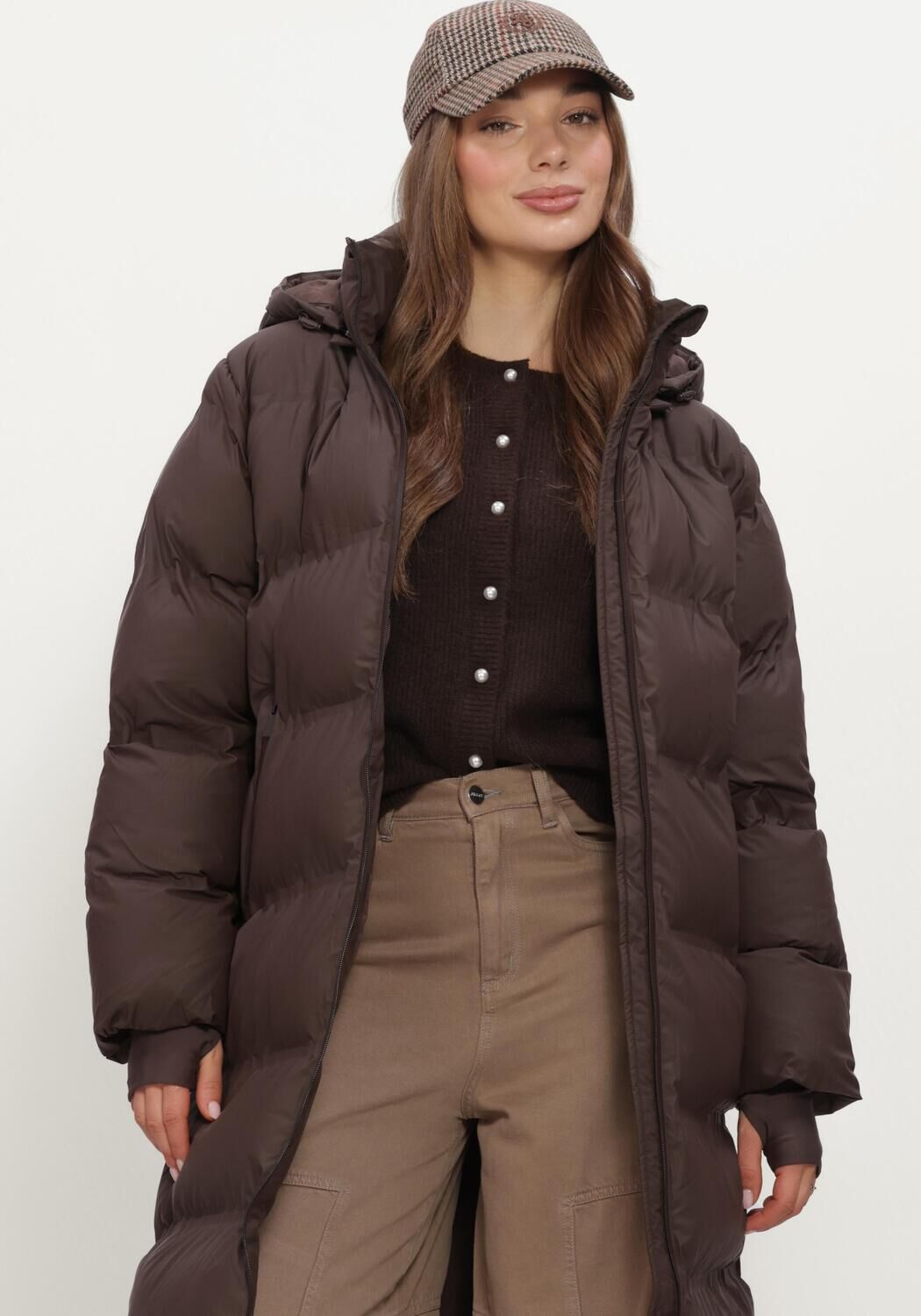 Braune NEO NOIR Winterjacken VIVIANA C PUFFER JACKET - large
