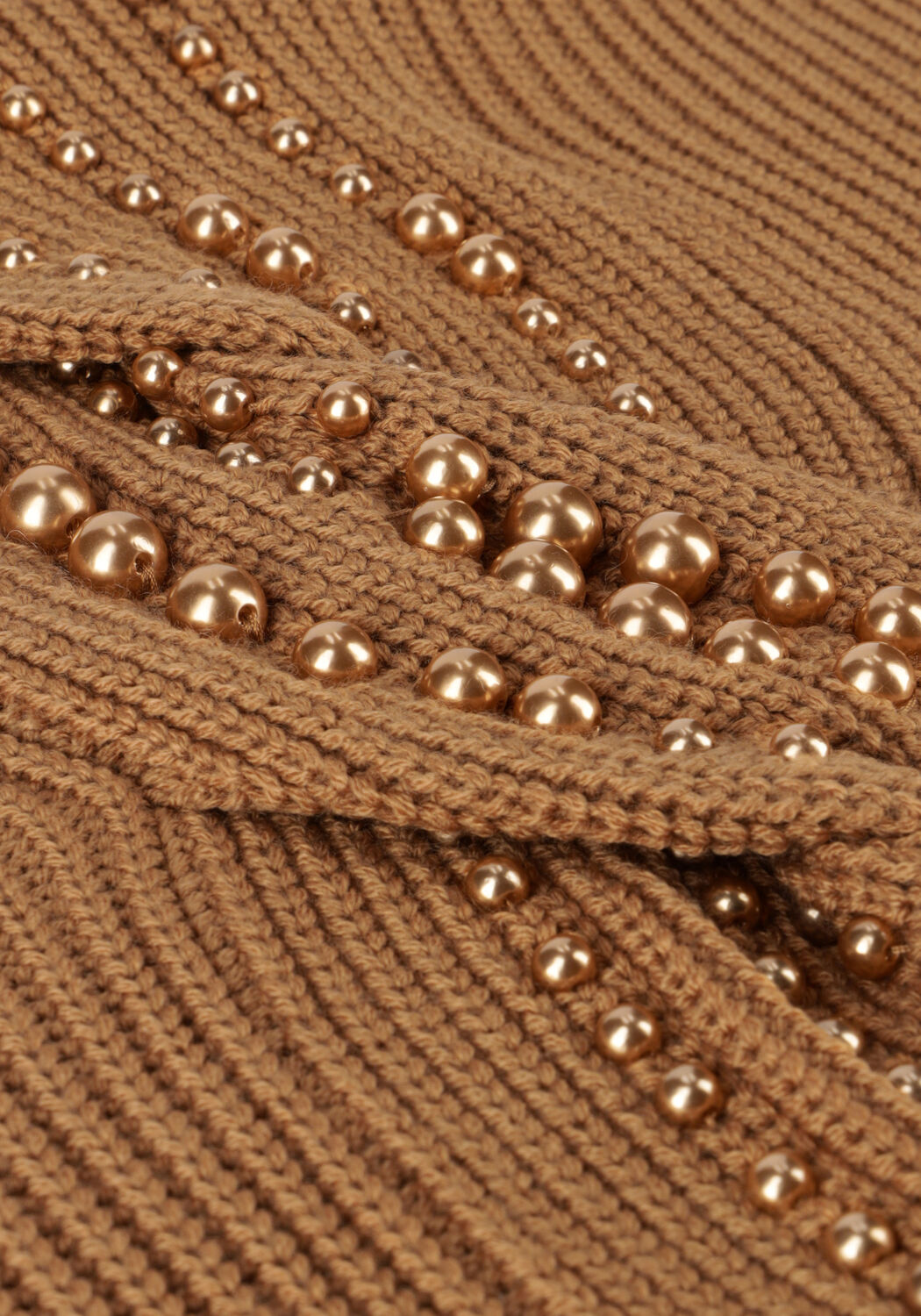 Camelfarbene LIU JO Pullover MAGLIA CHIUSA M/L D/VITA PERLE - large