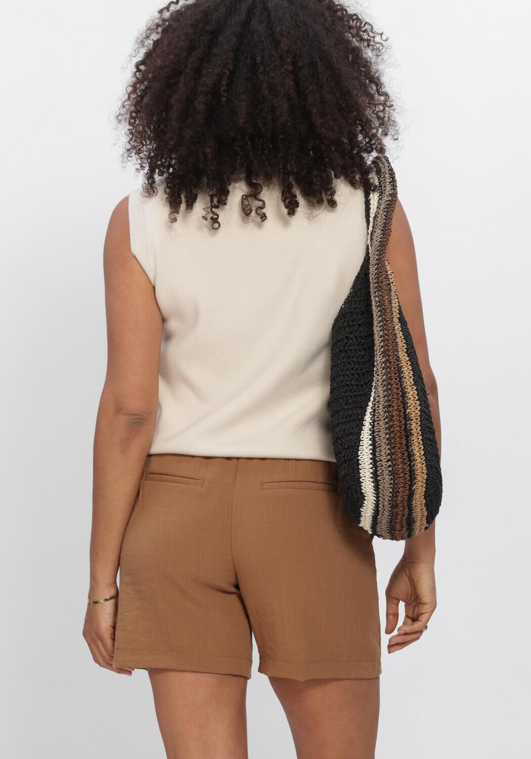 Beige OBJECT Top OBJYUKI S/L RE KNIT TOP 145 ND - large