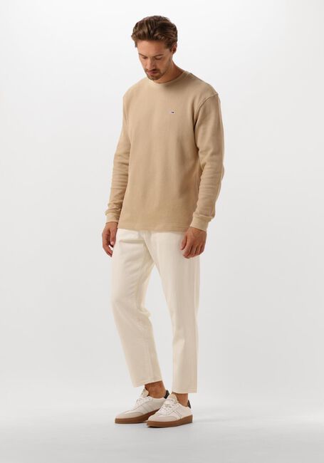 Beige TOMMY JEANS Pullover TJM REG WAFFLE L/S TEE - large